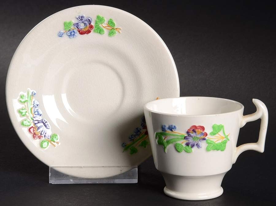 Golden State Footed Demitasse Cup & Saucer Set by Spode-1