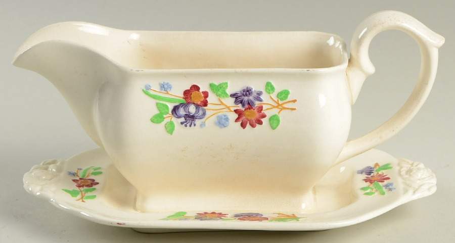 Golden State Gravy Boat with Attached Underplate by Spode-1