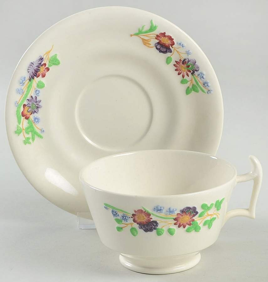 Golden State Footed Cup & Saucer Set by Spode-1