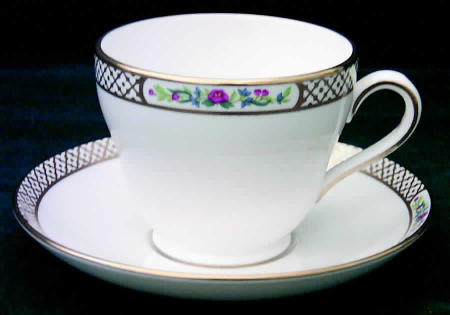 Golden Trellis Footed Cup & Saucer Set by Spode-1