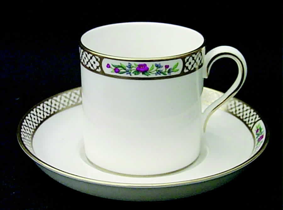 Golden Trellis Flat Demitasse Cup & Saucer Set by Spode-1