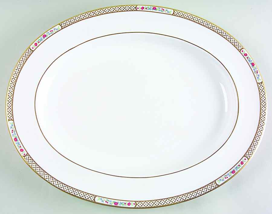 Golden Trellis 15" Oval Serving Platter by Spode-1