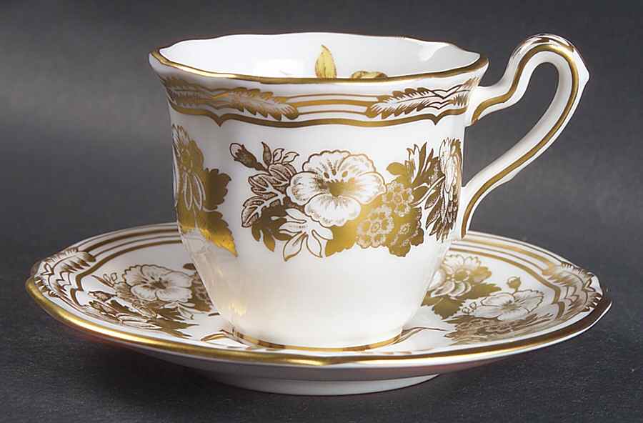 Golden Valley Flat Demitasse Cup & Saucer Set by Spode-1