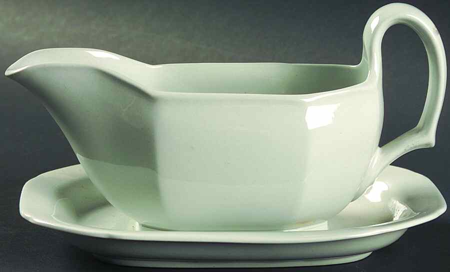 Graystone (New Stone) Gravy Boat with Attached Underplate by Spode-1