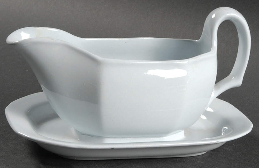 Graystone (Fine Stone) Gravy Boat with Attached Underplate by Spode-1