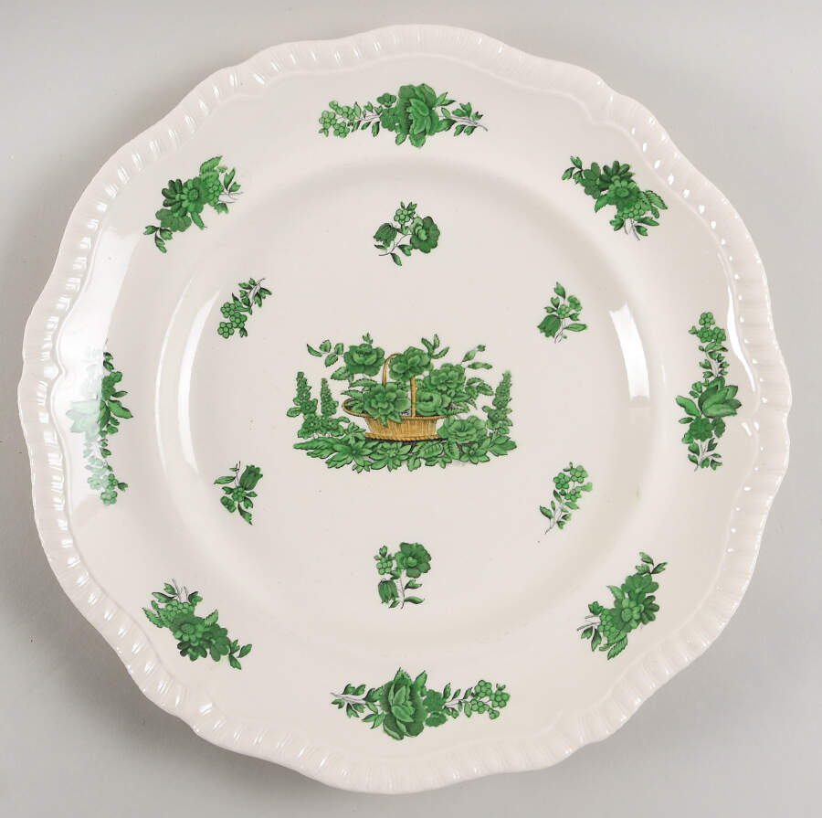 Green Basket (Earthenware, Gadroon, Not Trim) Salad Plate by Spode-1