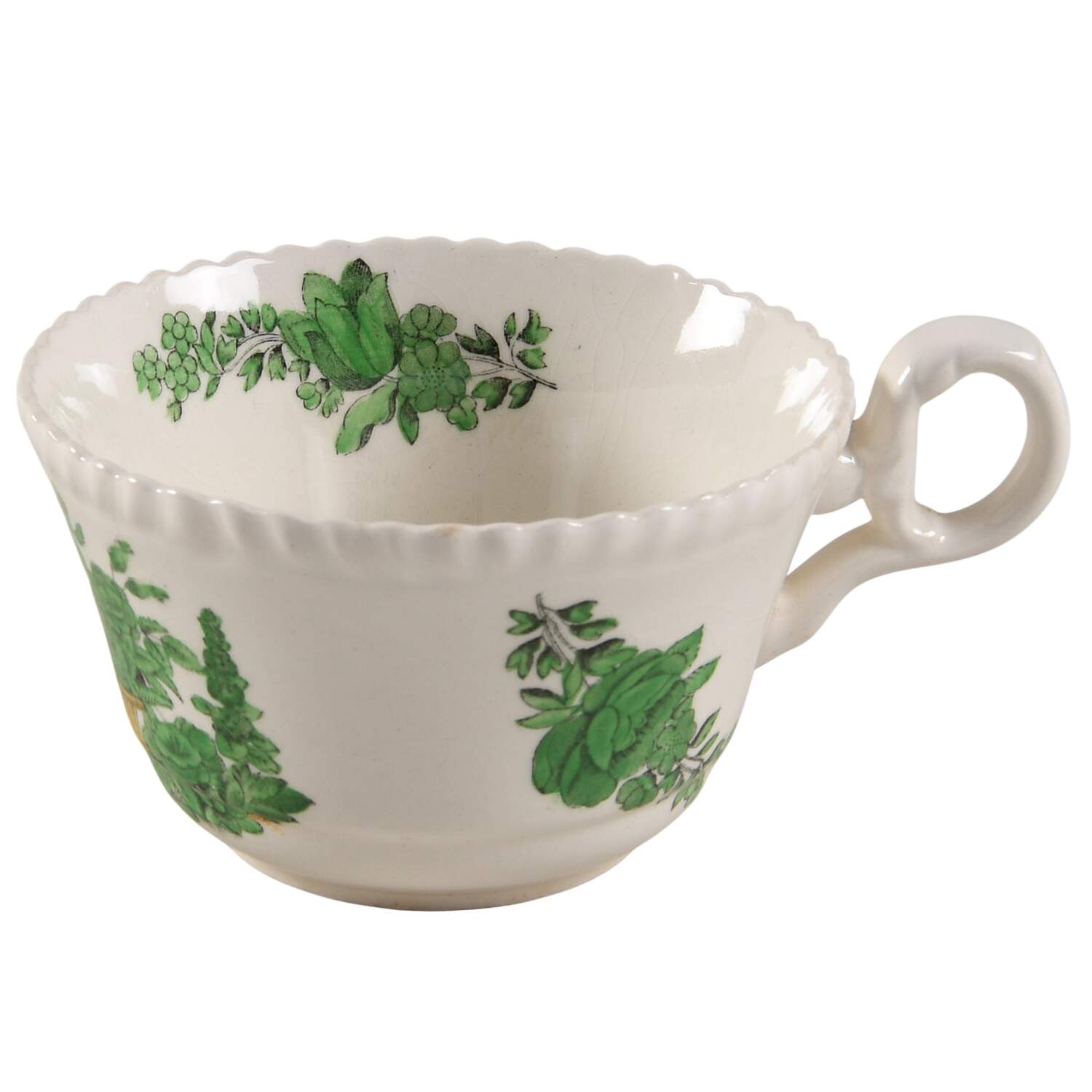 Green Basket (Earthenware, Gadroon, Not Trim) Flat Cup by Spode-1