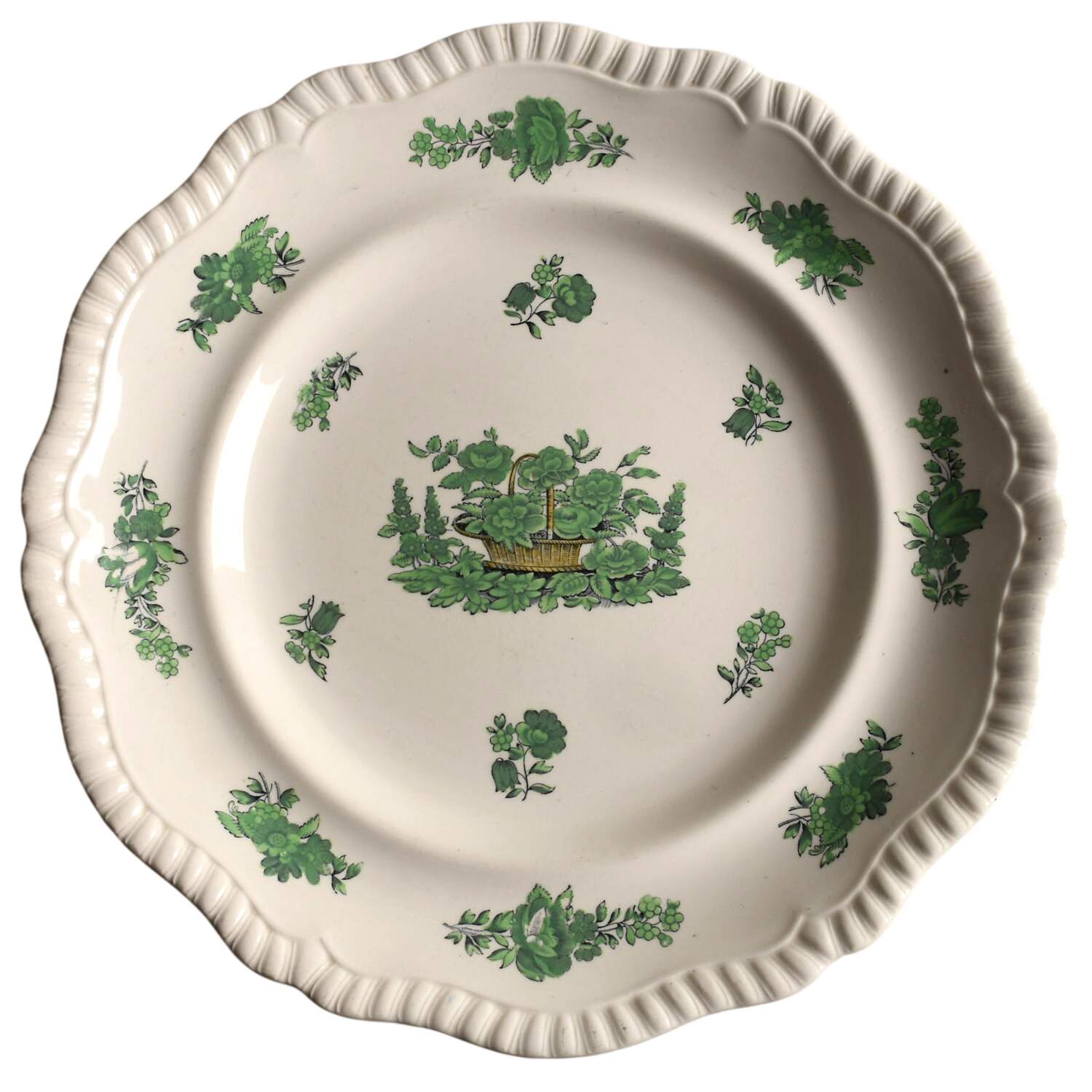 Green Basket (Earthenware, Gadroon, Not Trim) Dinner Plate by Spode-1