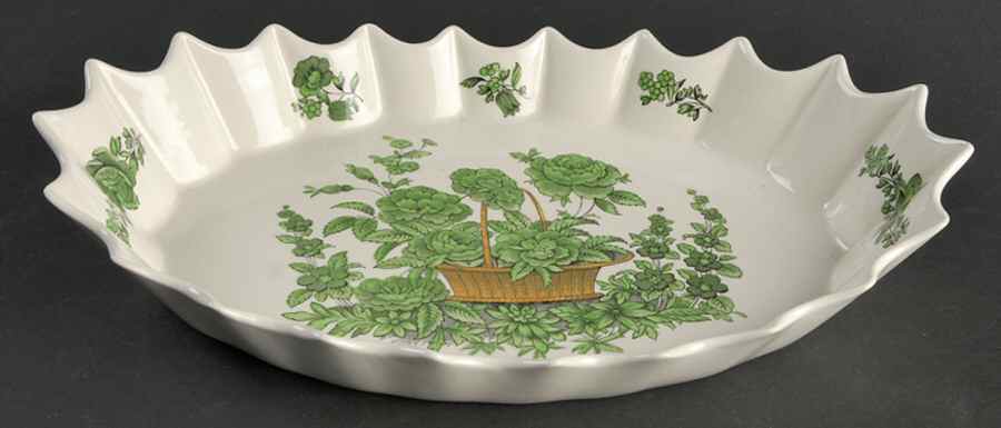 Green Basket (Earthenware, Gadroon, Not Trim) Jubilee Platter by Spode-1