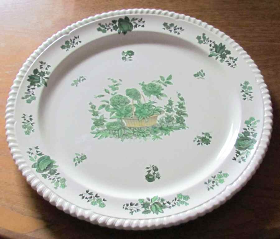 Green Basket (Earthenware, Gadroon, Not Trim) 14" Chop Plate (Round Platter) by Spode-1