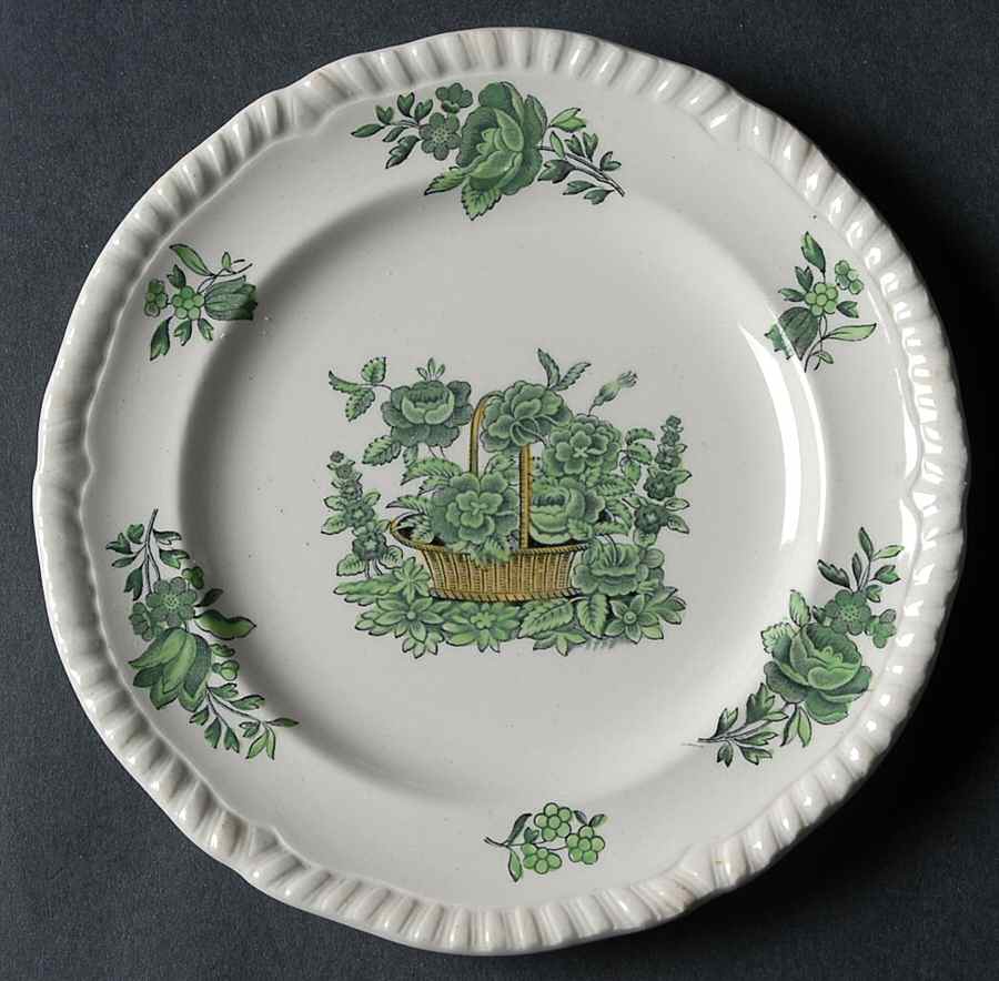 Green Basket (Earthenware, Gadroon, Not Trim) Small Bread & Butter Plate by Spode-1