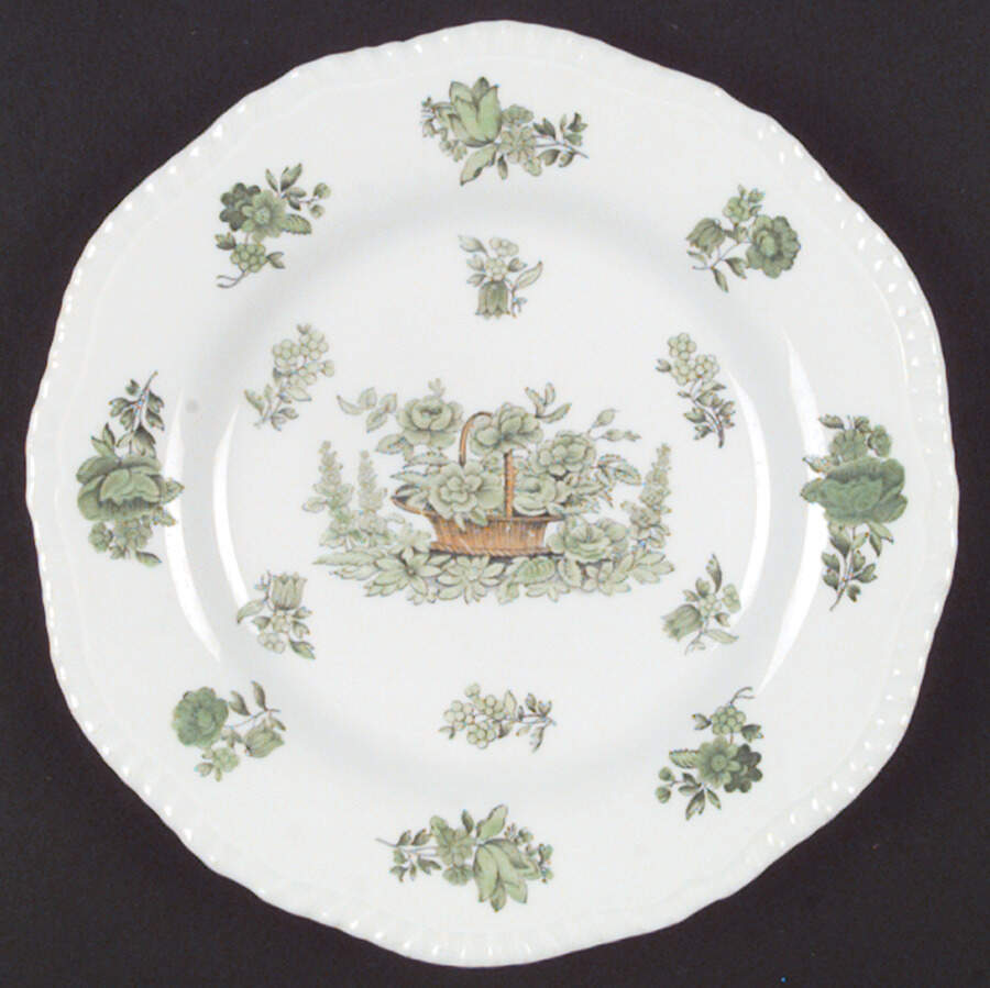 Green Basket (Bone, Gadroon, No Trim) Bread & Butter Plate by Spode-1