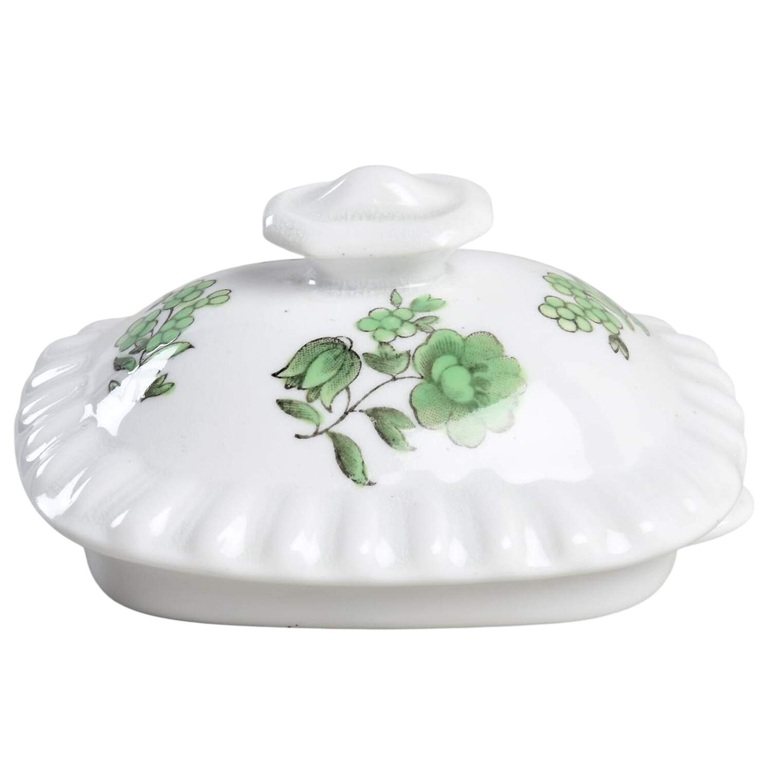 Green Basket (Bone, Gadroon, No Trim) Lid for Individual Teapot by Spode-1