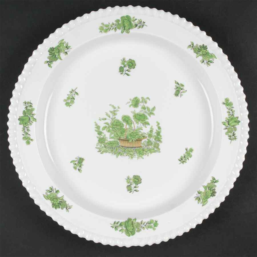 Green Basket (Bone, Gadroon, No Trim) 12" Chop Plate (Round Platter) by Spode-1