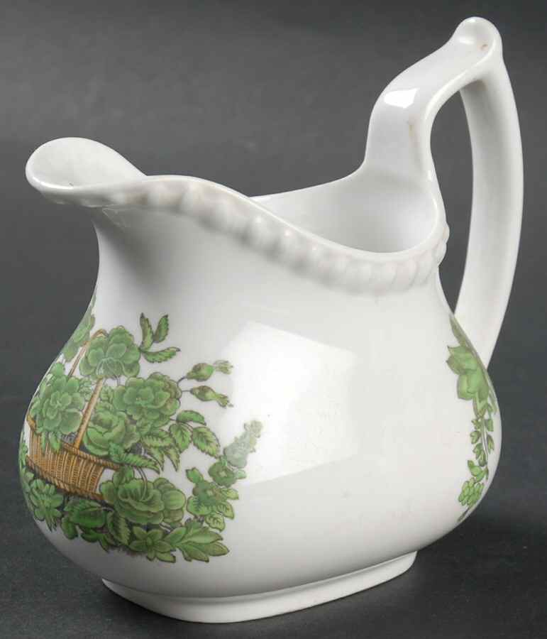 Green Basket (Bone, Gadroon, No Trim) Creamer by Spode-1
