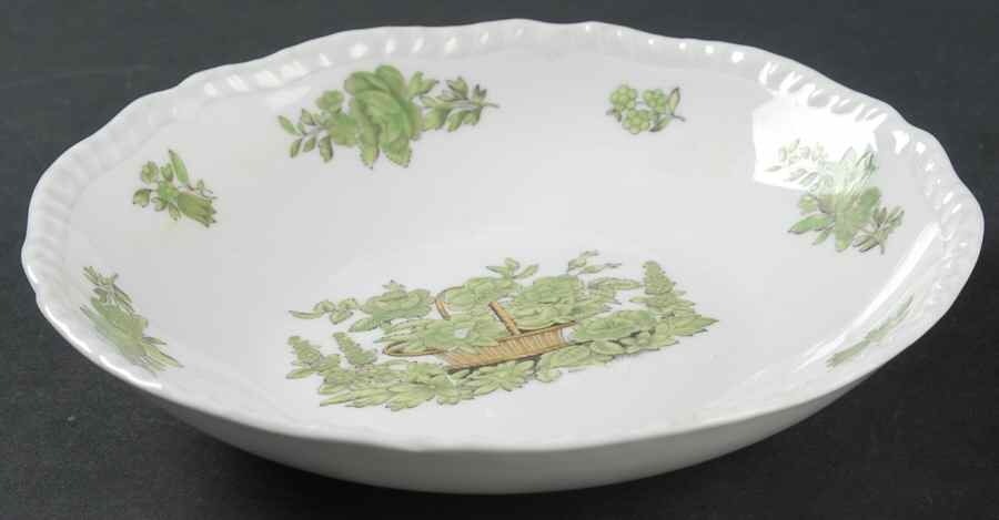 Green Basket (Bone, Gadroon, No Trim) Coupe Cereal Bowl by Spode-1