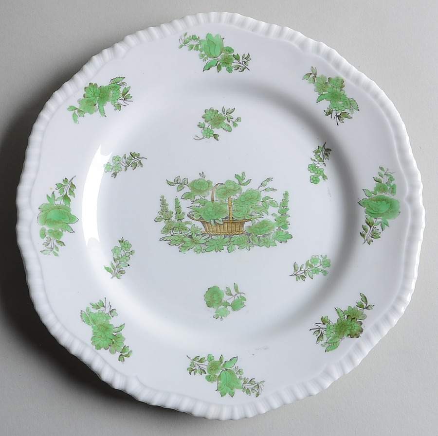 Green Basket (Bone, Gadroon, No Trim) Luncheon Plate by Spode-1