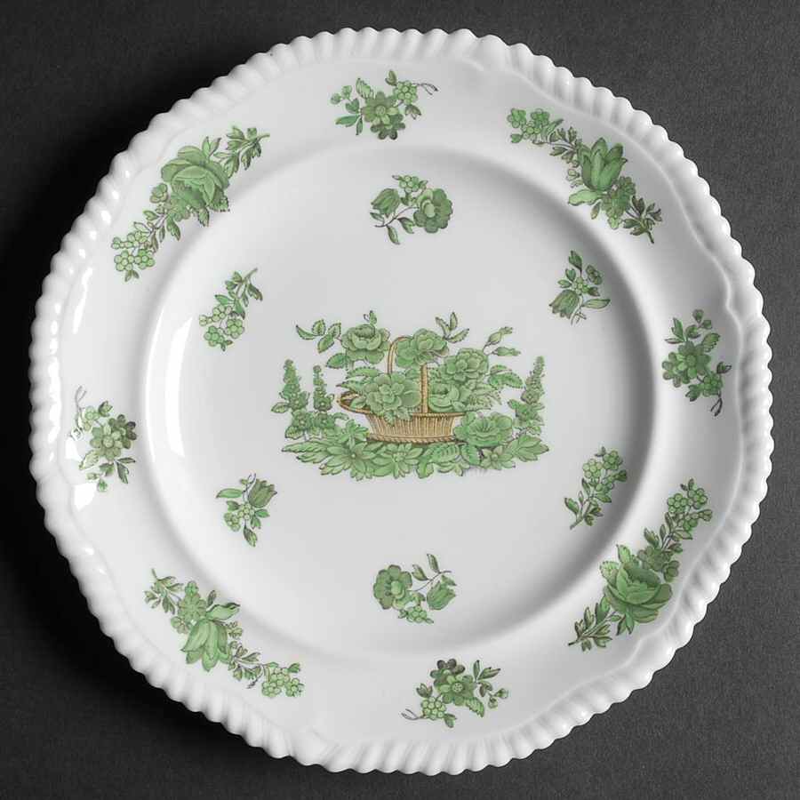 Green Basket (Bone, Gadroon, No Trim) Salad Plate by Spode-1