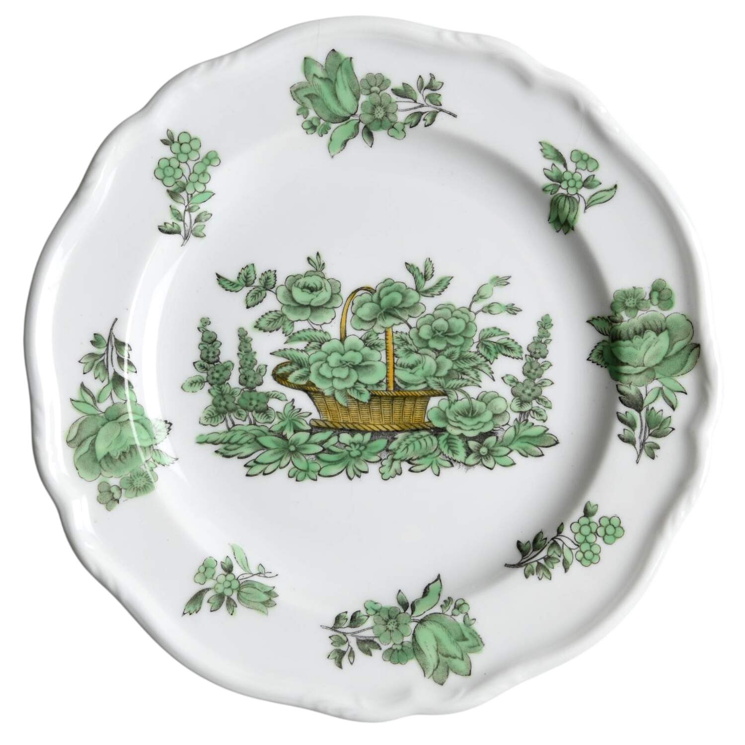 Green Basket (Stafford, No Trim) Bread & Butter Plate by Spode-1