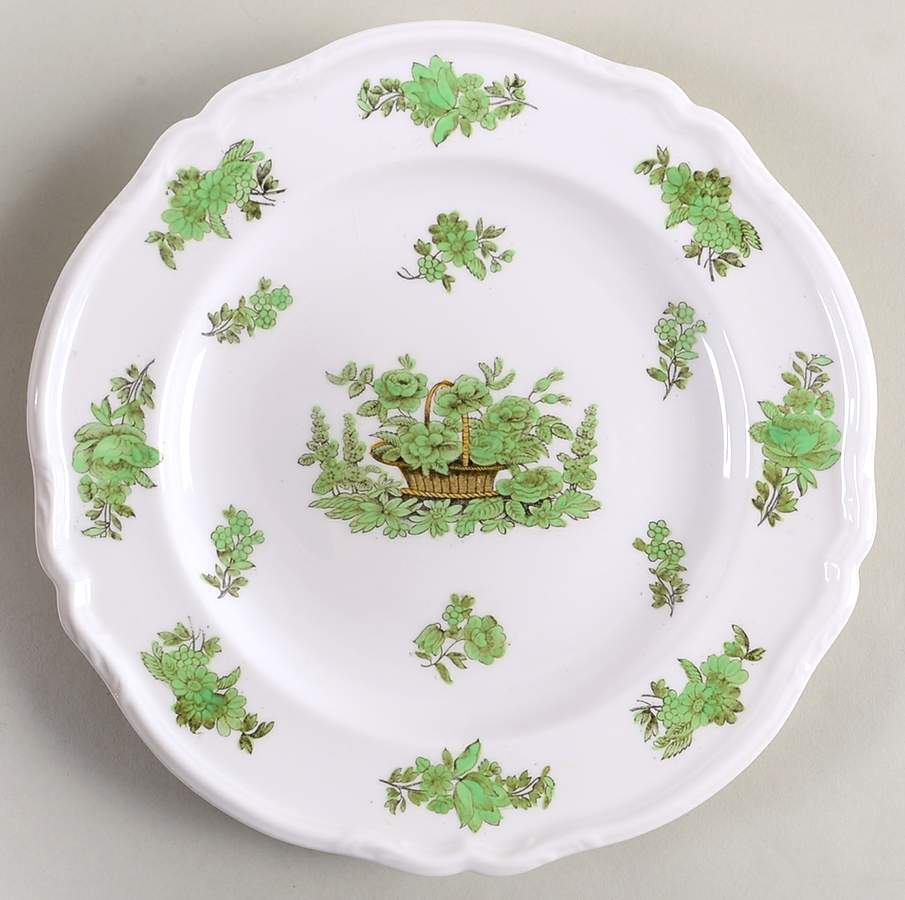 Green Basket (Stafford, No Trim) Luncheon Plate by Spode-1
