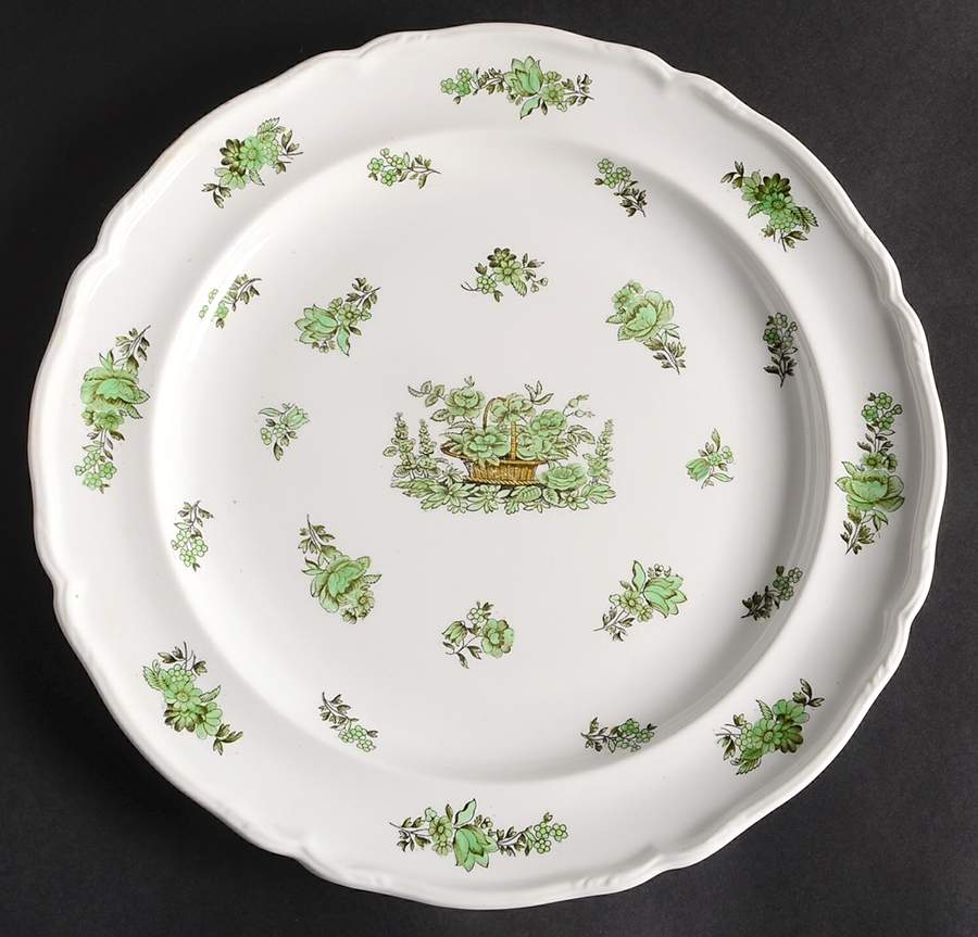 Green Basket (Stafford, No Trim) 12" Chop Plate (Round Platter) by Spode-1