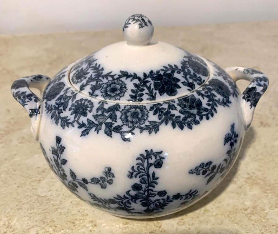 Gray Delhi Sugar Bowl & Lid by Spode-1