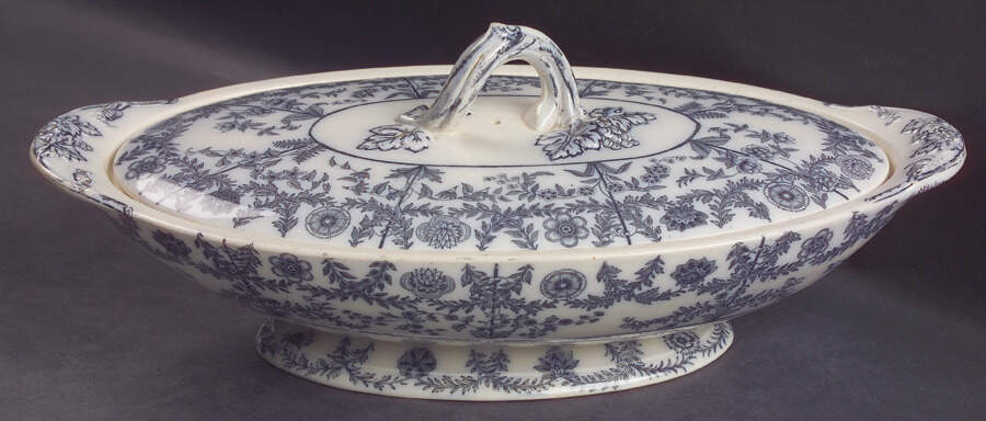 Gray Delhi Oval Covered Vegetable by Spode-1