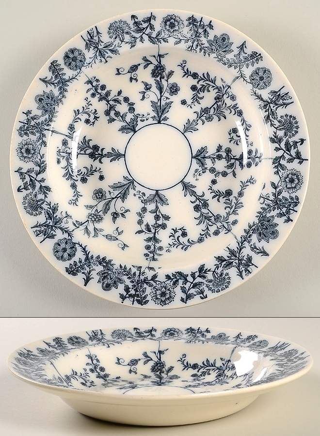 Gray Delhi Rim Soup Bowl by Spode-1