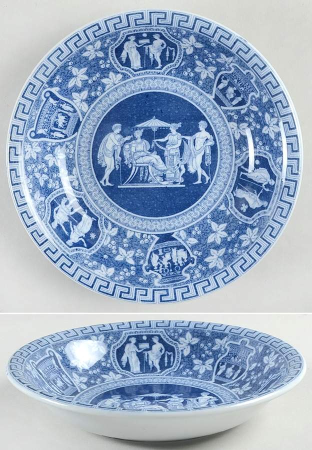 Greek Blue Coupe Soup Bowl by Spode-1