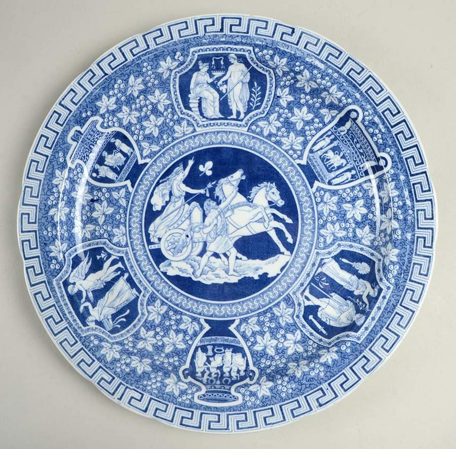 Greek Blue 12" Chop Plate (Round Platter) by Spode-1