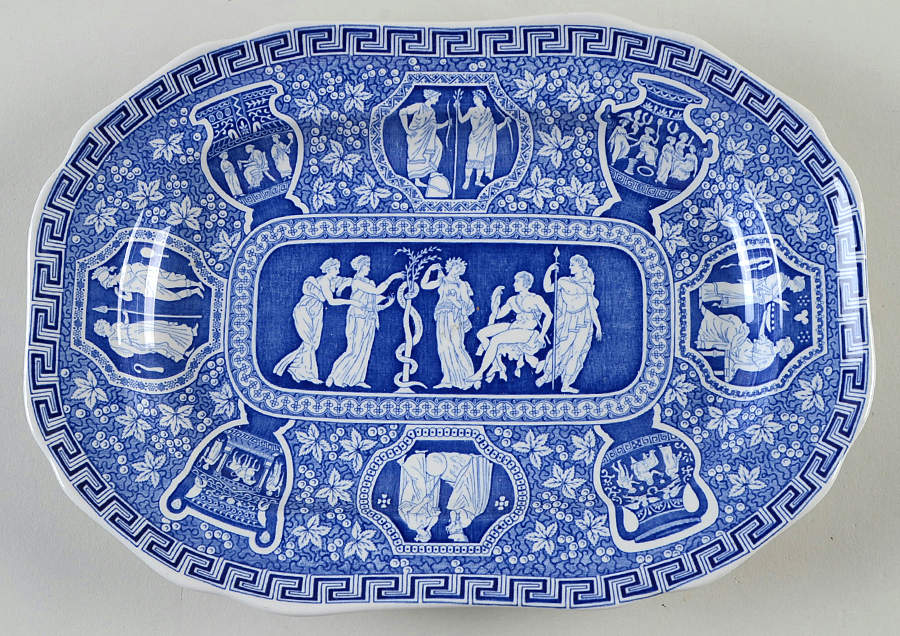 Greek Blue 10" Oval Serving Platter by Spode-1