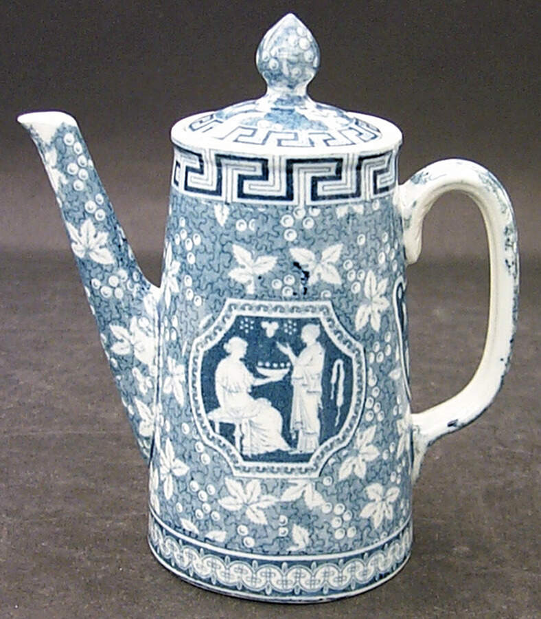 Greek Blue Mini Coffee Pot & Lid by Spode-1