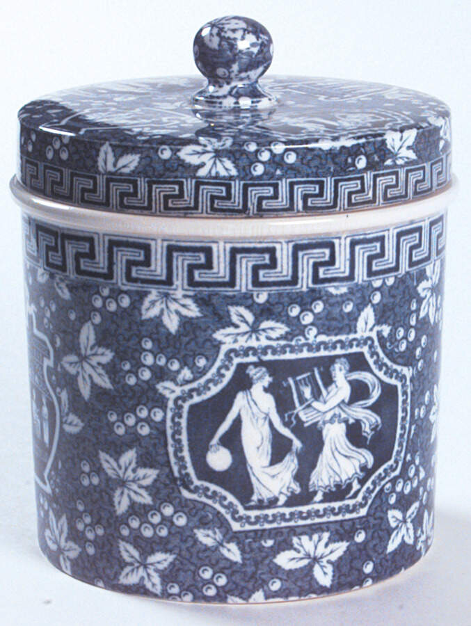 Greek Blue Candy Jar & Lid by Spode-1