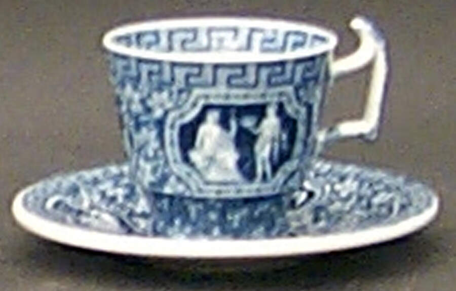 Greek Blue Footed Demitasse Cup & Saucer Set by Spode-1