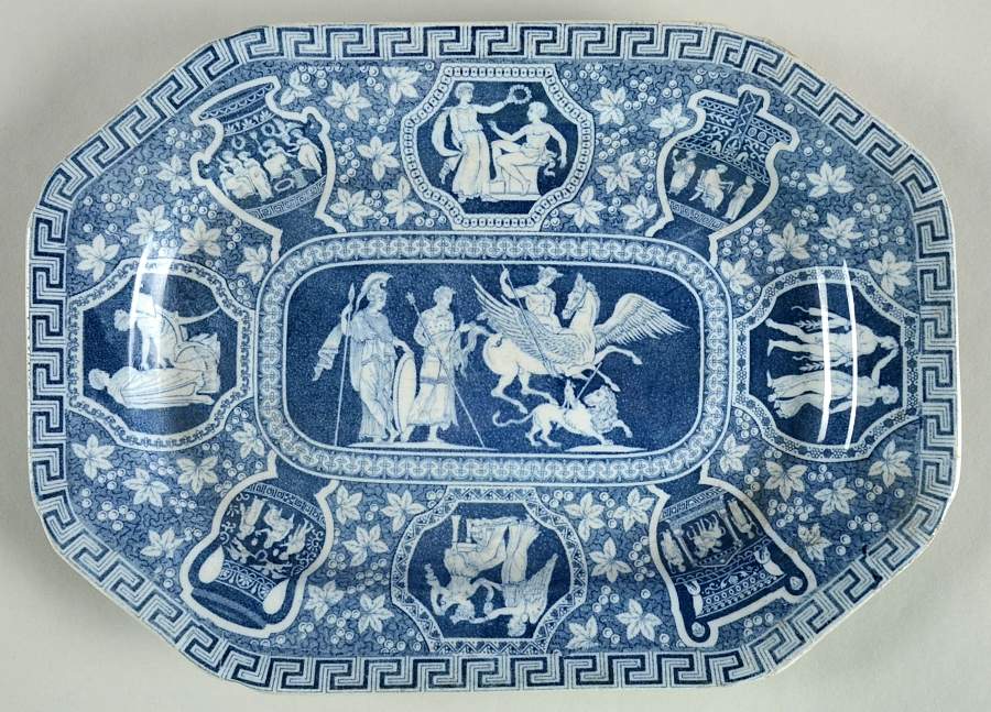 Greek Blue 12" Oval Serving Platter by Spode-1