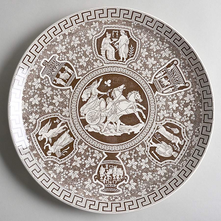 Greek Brown 13" Chop Plate (Round Platter) by Spode-1