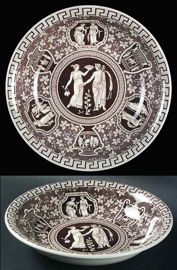 Greek Brown Coupe Soup Bowl by Spode-1