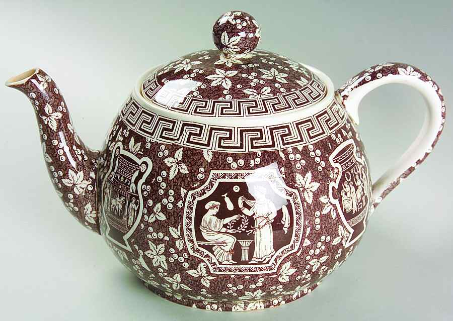 Greek Brown Teapot & Lid by Spode-1
