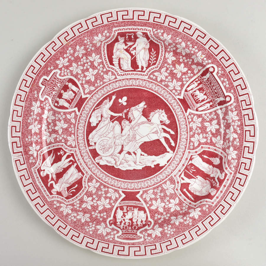 Greek Red 12" Chop Plate (Round Platter) by Spode-1