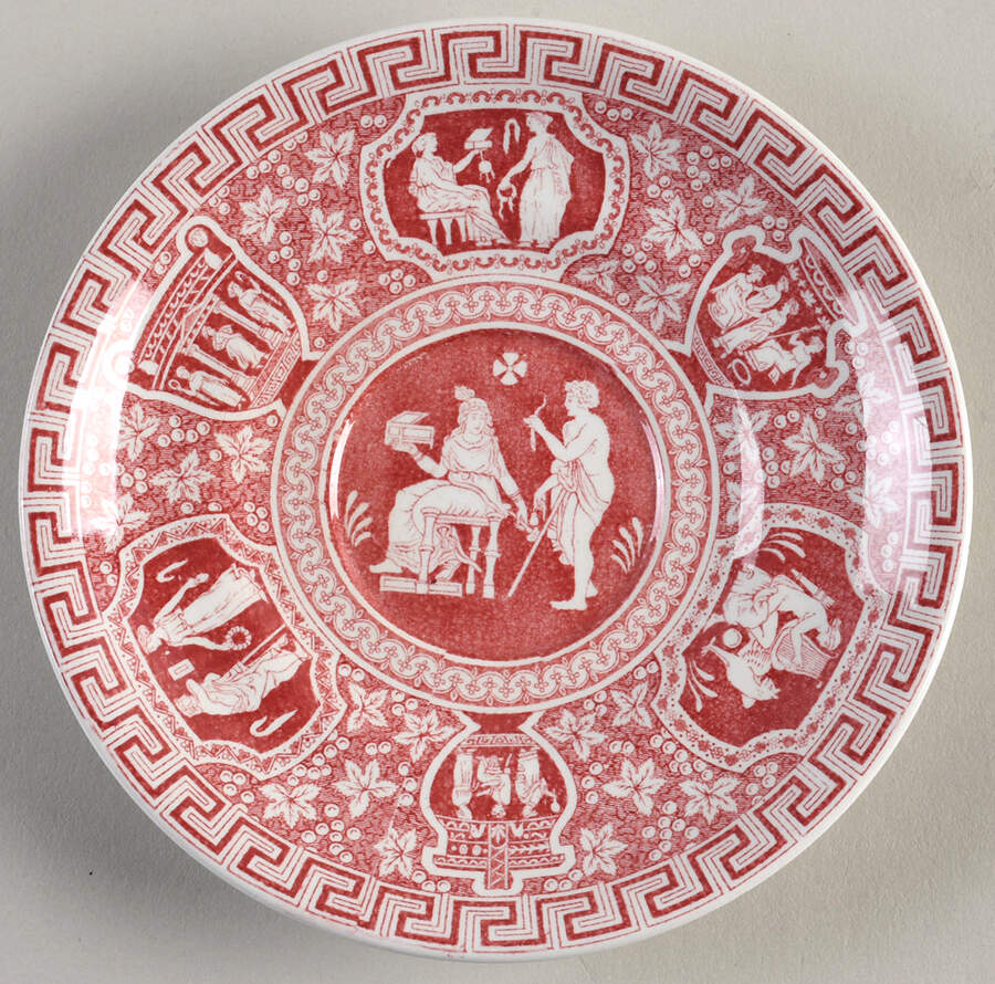 Greek Red Saucer by Spode-1
