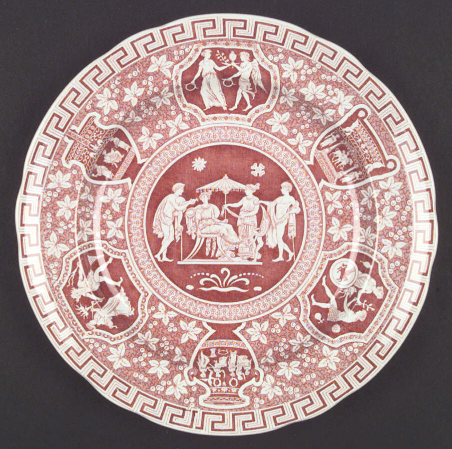 Greek Red Luncheon Plate by Spode-1