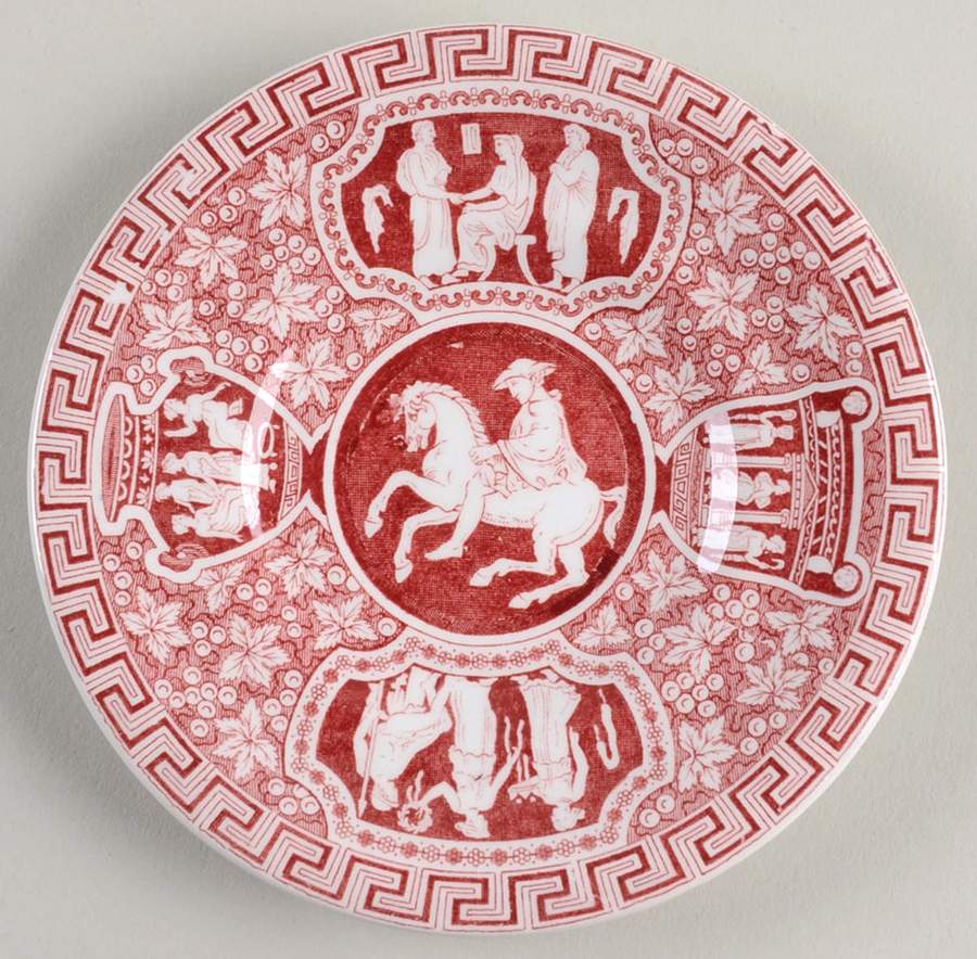 Greek Red Saucer for Demitasse Cup by Spode-1