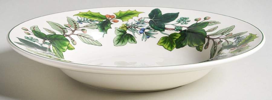 Green Garland Large Rim Soup Bowl by Spode-1