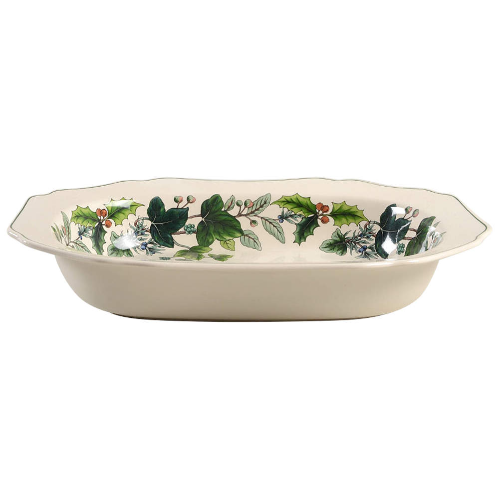 Green Garland 11" Oval Vegetable Bowl by Spode-1