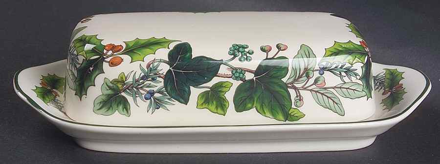 Green Garland 1/4 Lb Covered Butter by Spode-1