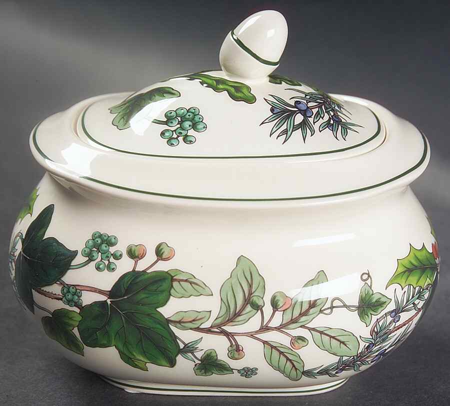 Green Garland Sugar Bowl & Lid by Spode-1