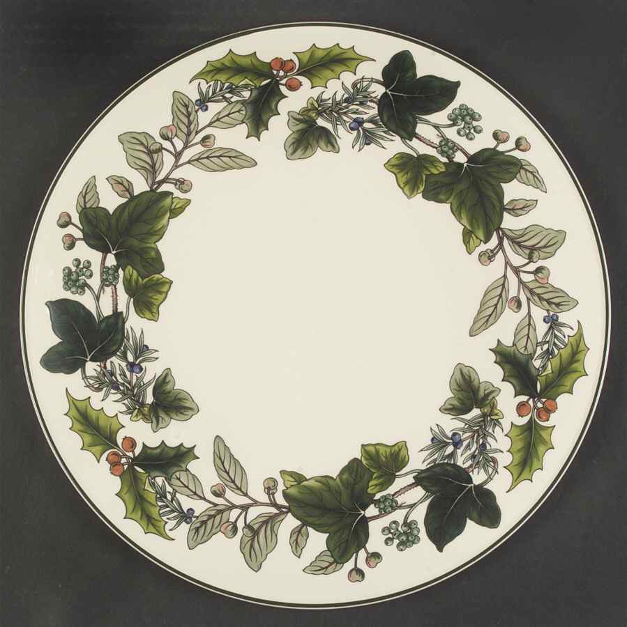 Green Garland Cake Plate by Spode-1