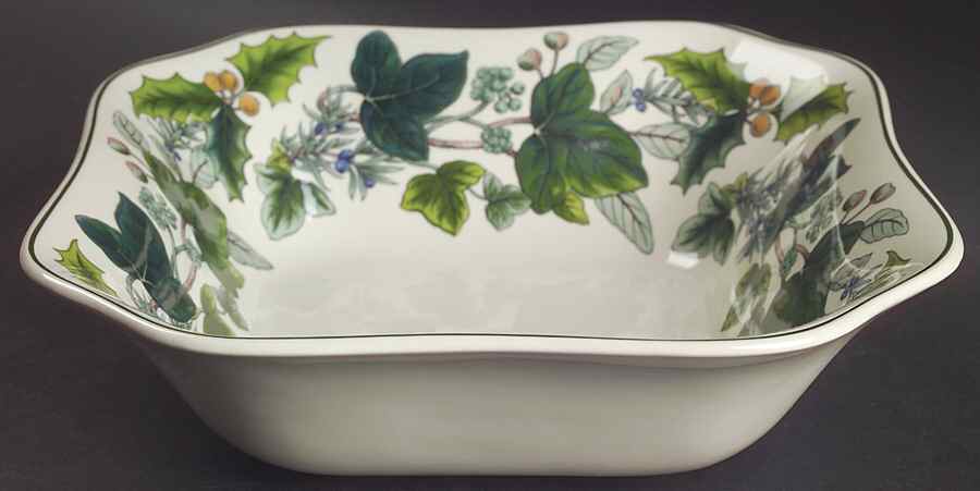 Green Garland 9" Square Vegetable Bowl by Spode-1