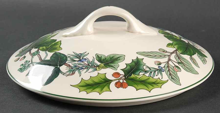 Green Garland Lid for Round Vegetable by Spode-1