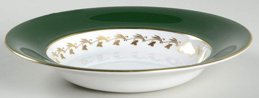 Green Velvet Rim Soup Bowl by Spode-1